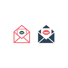 Valentine symbol : Envelope icons set