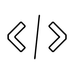 Obraz premium code brackets icon, code brackets line art - simple line art of code brackets, perfect for code brackets logos and icons