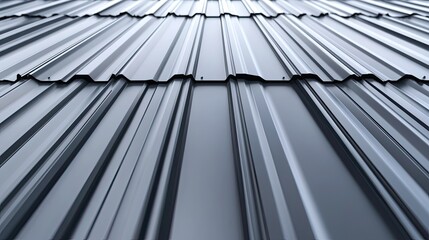 Obraz premium Gray Metal Roofing Panels Displaying Texture and Form