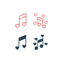 Valentine symbol : Music icons set