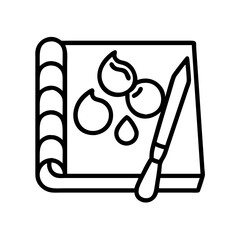 coloring book icon, coloring book line art - simple line art of coloring book, perfect for coloring book logos and icons