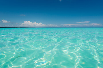 Eaux turquoises peu profondes de l'océan indien au large de Zanzibar