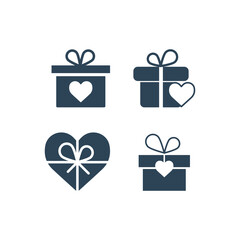 Valentine symbol : Gift box icons set
