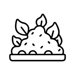 compost pile icon, compost pile line art - simple line art of compost pile, perfect for compost pile logos and icons
