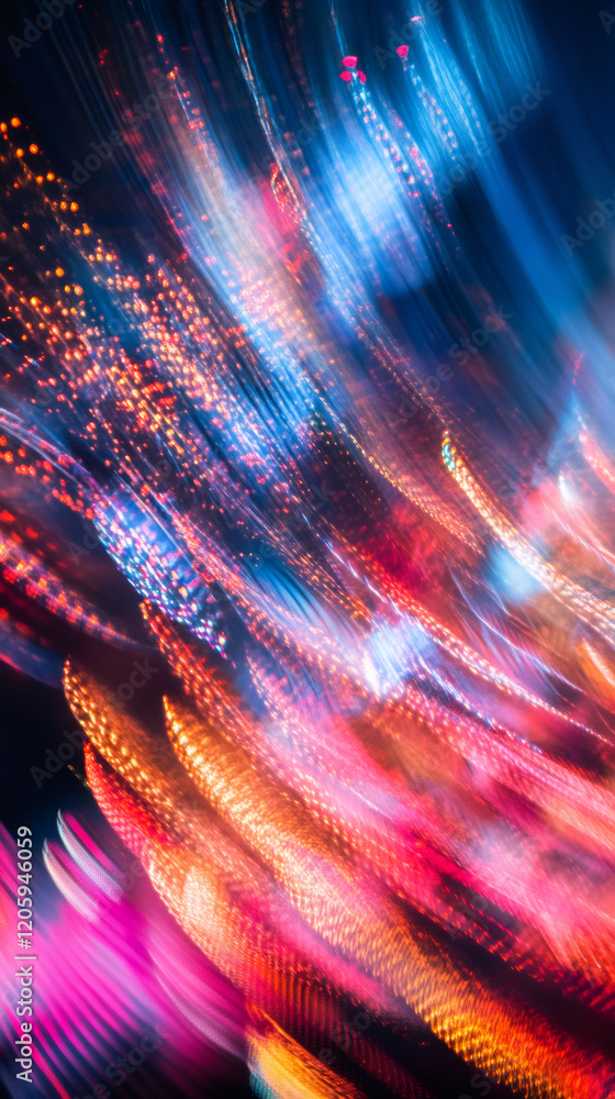 Poster light trails creating a colorful and dynamic abstract background, perfect for projects related to te