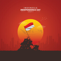 Indonesian independence Day. Indonesian independence Day creative Design for social media post
