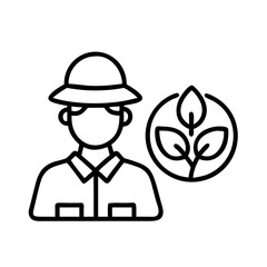 conservationist icon, conservationist line art - simple line art of conservationist, perfect for conservationist logos and icons
