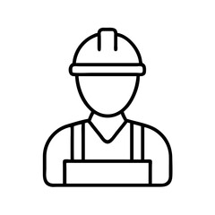 construction worker icon, construction worker line art - simple line art of construction worker, perfect for construction worker logos and icons