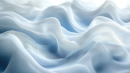 Obraz premium A close-up view of soft, flowing fabric in shades of light blue, creating a serene and calming effect.