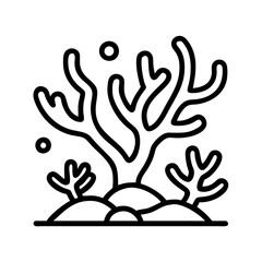 coral reef icon, coral reef line art - simple line art of coral reef, perfect for coral reef logos and icons