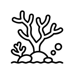 coral reef icon, coral reef line art - simple line art of coral reef, perfect for coral reef logos and icons