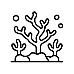 coral reef icon, coral reef line art - simple line art of coral reef, perfect for coral reef logos and icons