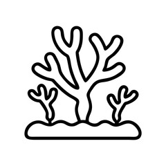 Obraz premium coral reef icon, coral reef line art - simple line art of coral reef, perfect for coral reef logos and icons