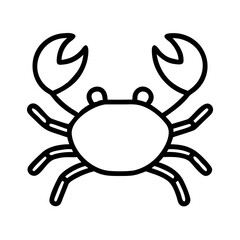 crab icon, crab line art - simple line art of crab, perfect for crab logos and icons