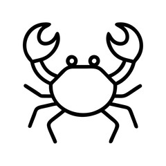 crab icon, crab line art - simple line art of crab, perfect for crab logos and icons