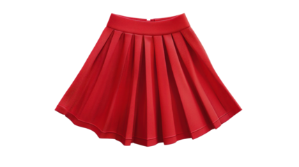 Red mini skirt single on transparent background