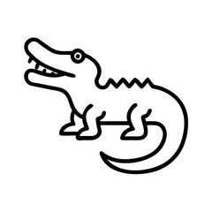 crocodile icon, crocodile line art - simple line art of crocodile, perfect for crocodile logos and icons