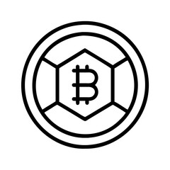 cryptocurrency coin icon, cryptocurrency coin line art - simple line art of cryptocurrency coin, perfect for cryptocurrency coin logos and icons