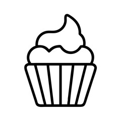 cupcake icon, cupcake line art - simple line art of cupcake, perfect for cupcake logos and icons