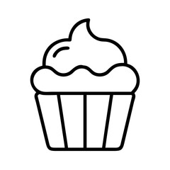 cupcake icon, cupcake line art - simple line art of cupcake, perfect for cupcake logos and icons
