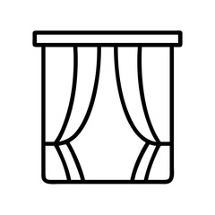 curtain icon, curtain line art - simple line art of curtain, perfect for curtain logos and icons