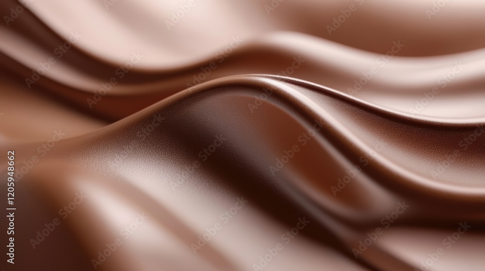 Poster beige abstract 3d design creating flowing waves on mocha mousse color background
