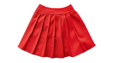 Red mini skirt single on transparent background