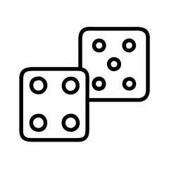 dice icon, dice line art - simple line art of dice, perfect for dice logos and icons