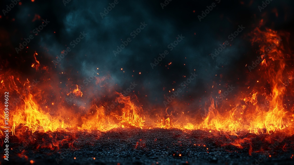 Aufkleber flickering flames emanating warmth in the darkness creating a cozy and mysterious atmosphere