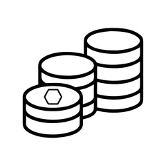 digital coin stack icon, digital coin stack line art - simple line art of digital coin stack, perfect for digital coin stack logos and icons