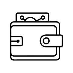 digital wallet icon, digital wallet line art - simple line art of digital wallet, perfect for digital wallet logos and icons