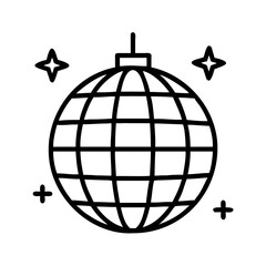 disco ball icon, disco ball line art - simple line art of disco ball, perfect for disco ball logos and icons