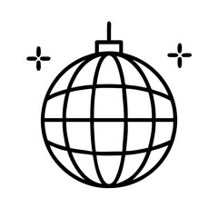 disco ball icon, disco ball line art - simple line art of disco ball, perfect for disco ball logos and icons