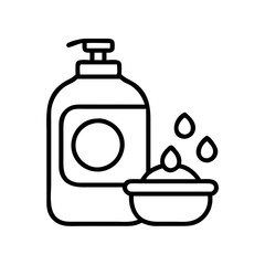 dish soap icon, dish soap line art - simple line art of dish soap, perfect for dish soap logos and icons