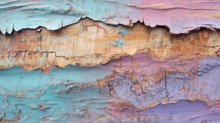Fototapeta premium Multicolored weathered wood texture shows peeling paint