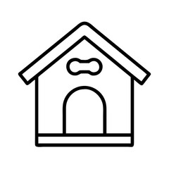 dog kennel icon, dog kennel line art - simple line art of dog kennel, perfect for dog kennel logos and icons