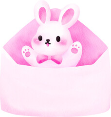 Pink letter with Rabbit