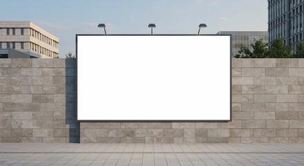 Fototapeta premium Billboard sign mockup in the urban environment, blank space to display your advertising or branding campaign. 