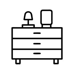 dresser icon, dresser line art - simple line art of dresser, perfect for dresser logos and icons
