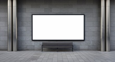 Billboard sign mockup in the urban environment, blank space to display your advertising or branding campaign.
