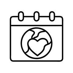 earth day icon, earth day line art - simple line art of earth day, perfect for earth day logos and icons