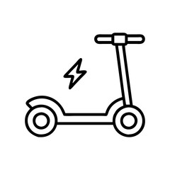 electric scooter icon, electric scooter line art - simple line art of electric scooter, perfect for electric scooter logos and icons