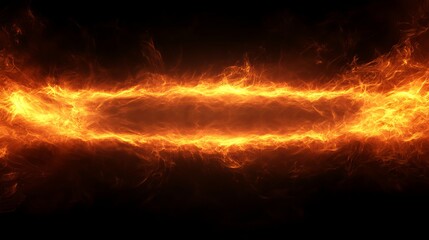 Vivid Flames Dancing Against a Deep Black Background Evoking Intense Energy and Captivating Heat