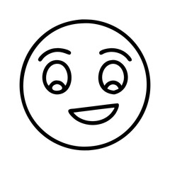 emote reaction icon, emote reaction line art - simple line art of emote reaction, perfect for emote reaction logos and icons