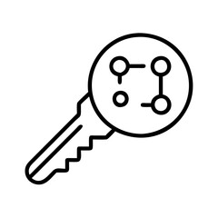 encryption key icon, encryption key line art - simple line art of encryption key, perfect for encryption key logos and icons