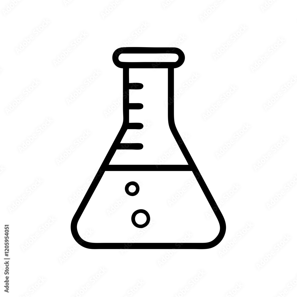 Poster erlenmeyer flask icon, erlenmeyer flask line art - simple line art of erlenmeyer flask, perfect for 