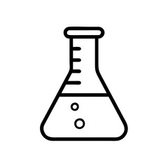 erlenmeyer flask icon, erlenmeyer flask line art - simple line art of erlenmeyer flask, perfect for erlenmeyer flask logos and icons