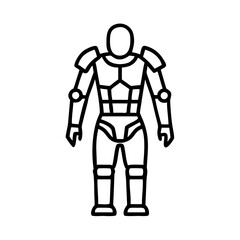 exoskeleton suit icon, exoskeleton suit line art - simple line art of exoskeleton suit, perfect for exoskeleton suit logos and icons