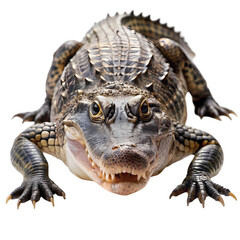 Fototapeta premium Powerful Alligator on Pristine White Background, Perfect for Design Projects and Presentations wild 