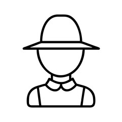 farmer hat icon, farmer hat line art - simple line art of farmer hat, perfect for farmer hat logos and icons